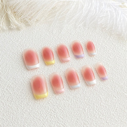 Unhas Artesanais Nude Rosa Macaron Unhas Postiças